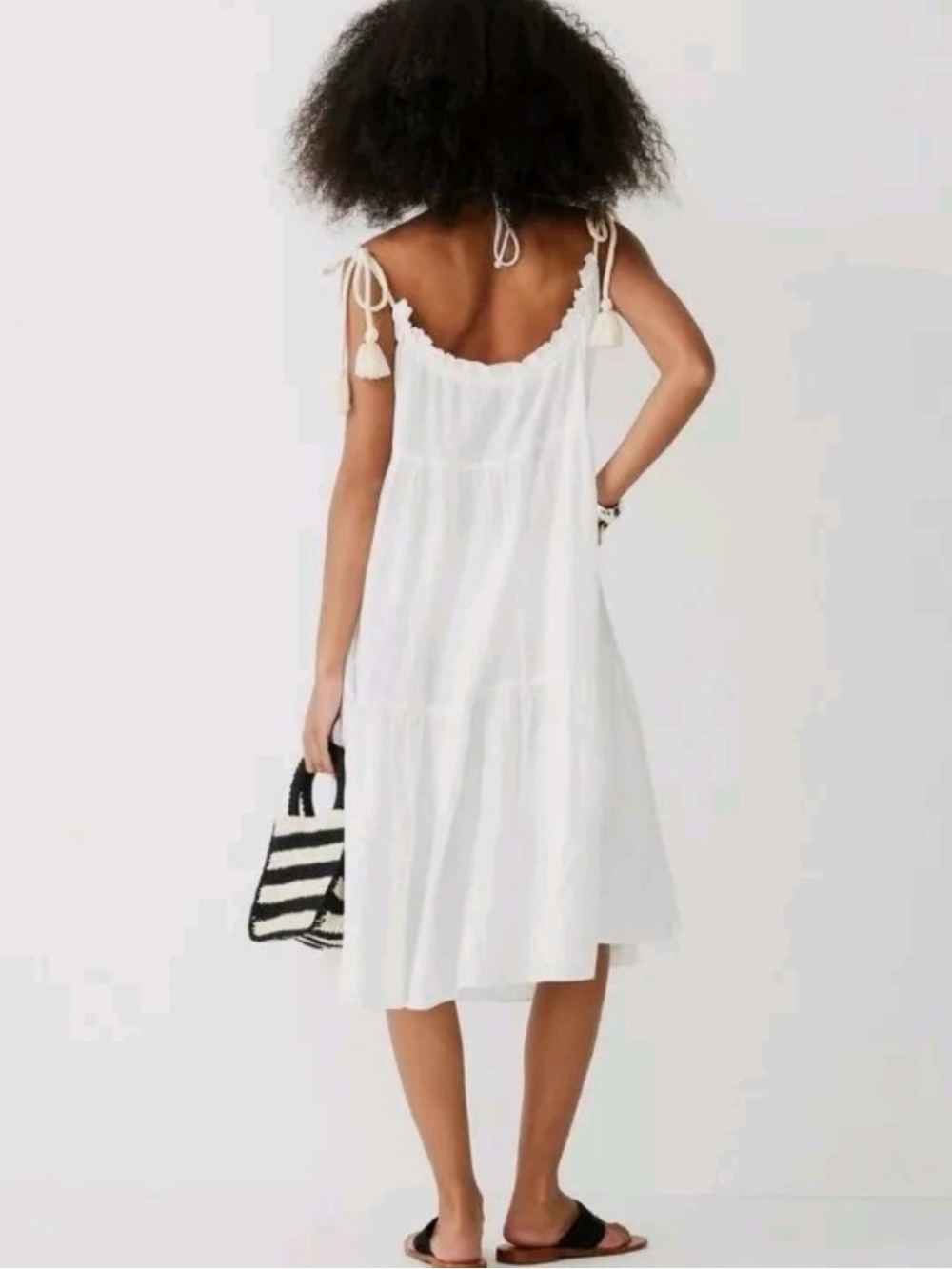 J.Crew Tiered Rope-Tie Sundress in white | size XXS-XS - Picture 9 of 9
